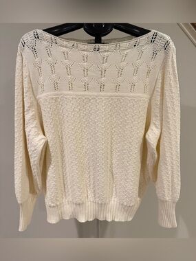 Curator SF Ivy Sweater Light Cream Cotton Knit Women's Sweater 3XL/4XL